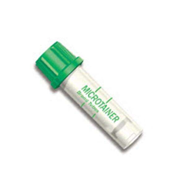 Tube Capillary Microtainer 200-400ul 8mm Plastic Lithium Heparin Green Cap 50/Bx, 4 BX/CA
